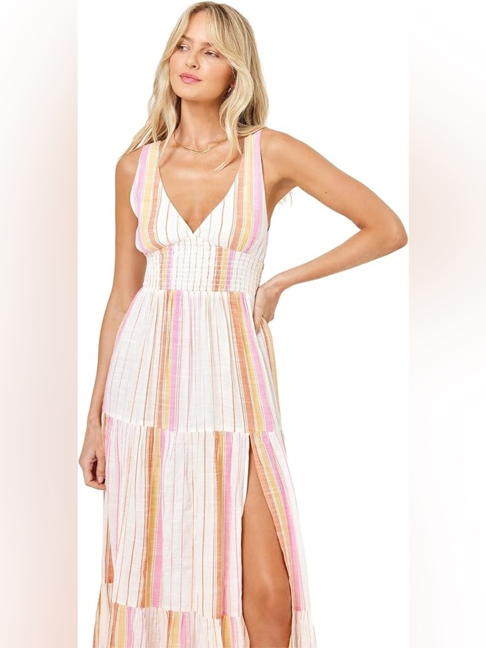L*Space Women's Lilikoi Dress in Vaca Stripe multicolor size SM